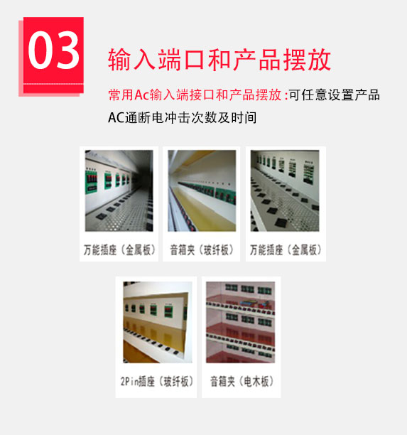 AC端口及產品擺放